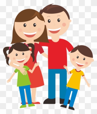 Community Clipart Existence - Family Of Four Cartoon Png Transparent Png