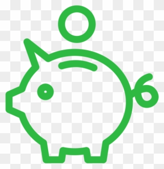 Piggy Bank Icon Light Green - Pig Dollar Icon Clipart