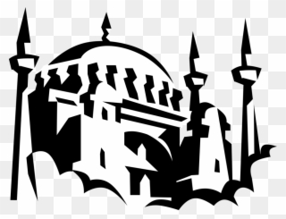 Vector Illustration Of Islamic Sultan Ahmed Blue Mosque, - Mosque Art Vector Png Clipart