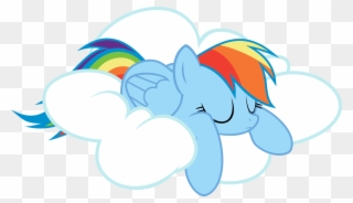 Sleeping Transparent Background - Rainbow Dash Sleeping On A Cloud Clipart
