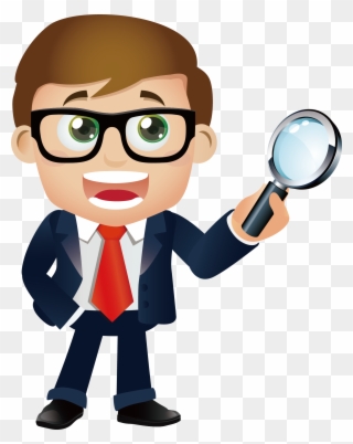Engineering A Man Holding Magnifying Glass - Man With Magnifying Glass Cartoon Clipart