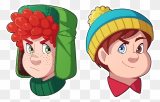 Kyle With Freckles And Cartman With Heterochromia A - South Park Cartman Heterochromia Clipart
