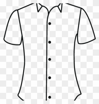 Dress Shirt Clipart Short Sleeved Shirt - Line Art - Png Download