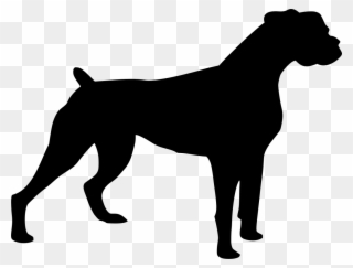 Download Png - Boxer Dog Silhouette Vector Free Clipart