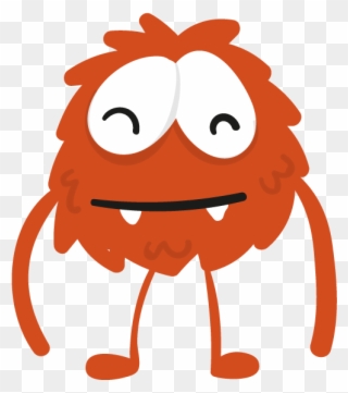 Fuzzy Red Monster - Cartoon Clipart