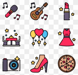Night Party - Love Cartoon Icon Png Clipart