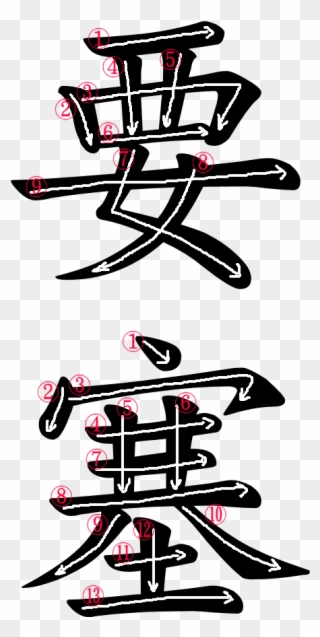 Stroke Order For 要塞 - Graphic Design Clipart