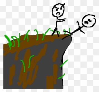 Edge Clipart Pushed - Stick Figure Falling Off Cliff - Png Download