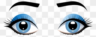 Download Blue Female Eyes With Eyebrows Clipart Png - Cartoon Girl Eyes Png Transparent Png