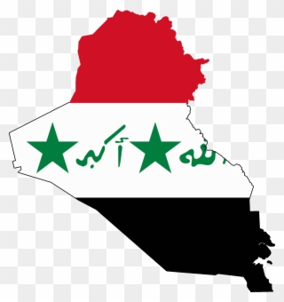 Flag Map Of Iraq & Occupied Kuwait - Iraq Flag In Map Clipart