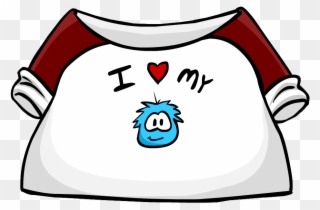 I Love My Puffle T-shirt - Club Penguin Blue Puffle Clipart