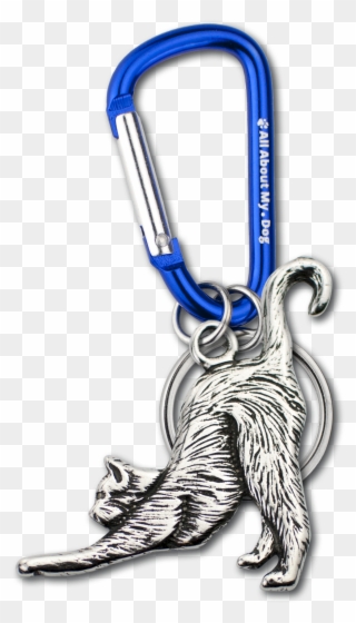 Stretch Cat Carabiner Keychain - Carabiner Clipart