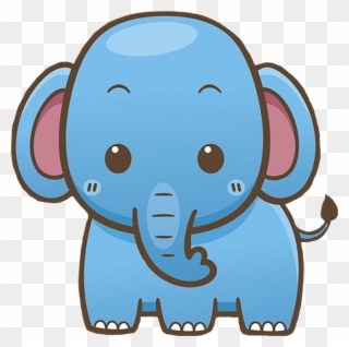 Elephant Blue Sticker Animal Blueelephant Clipart Clipa - Simple Cartoon Animal - Png Download