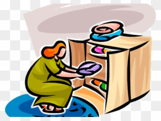 Women Clipart Laundry - Put Away - Png Download