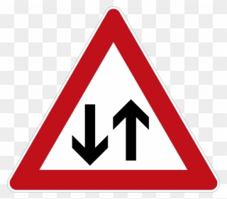 Two Way Traffic Ahead - Cattle Road Sign Clipart