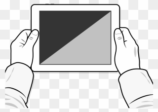 Tablet Ipad Computer In Hands Illustration Clipart