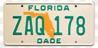 Zaq 178 V=1501270542 - Licence Plate Florida 80s Miami Clipart