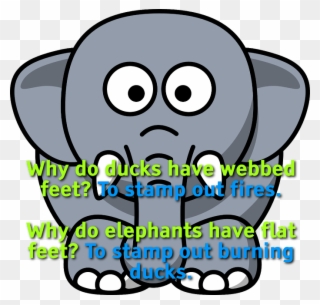 Why Do Ducks Have Webbed Feet To Stamp Out Fires - Cartoon Elephant Clipart
