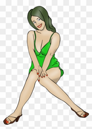 Pin Up Girl Woman Cartoon Drawing Free Commercial Clipart - Cartoon Sexy Woman Png Transparent Png