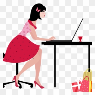 Posted On Jul 28, - Woman On Laptop Png Cartoon Clipart