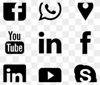 Social Media Icons Clipart B&w - Icon Social Media Png Transparent Png
