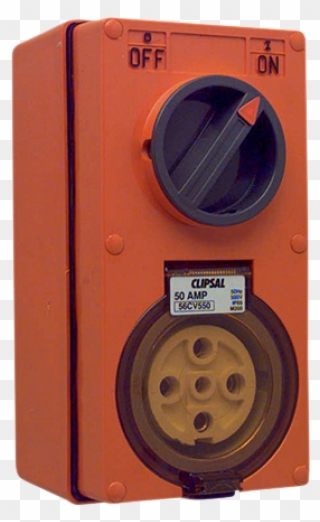 Interlock Switch Socket, 500v, 50a, 5 Round Pin, Resistant - Electronics Clipart