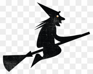 Flying Witch Silhouette - Transparent Halloween Clip Art - Png Download