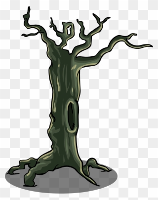 Trunk Clipart Creepy Tree - Club Penguin Halloween Tree - Png Download