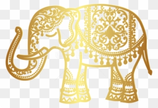 Free Png Download Decorative Gold Indian Elephant Png - Decorative Elephant Transparent Background Clipart
