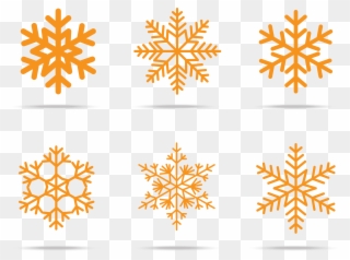 Snowflake Winter Pattern Orange Snowflakes Transprent - Orange Snowflake Clipart