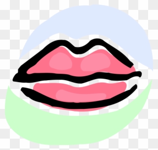 Vector Illustration Of Mouth Lips Clipart