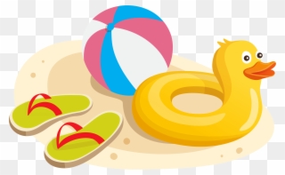 Duck Swim Ring Ball And Flipflops Png Clipart Image Transparent Png