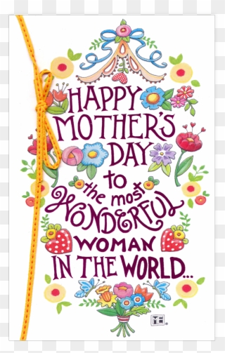 Most Wonderful Woman Mother's Day Card - Illustration Clipart