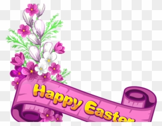 Easter Flower Clipart Easter Bunny - Banner Happy Easter Png Transparent Png