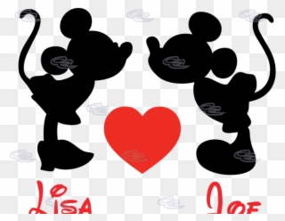 Kiss Clipart Minnie Mouse - Minnie And Mickey Black And White - Png Download