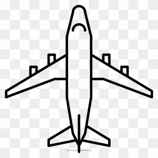 Flugzeug Ausmalbilder - Airplane Top View Sketch Clipart
