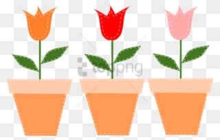 Free Png Flower Pots Pots Tulips Flowers Pot Tulip - Free Clip Art Mother's Day Transparent Png