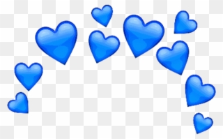 #blue #heart #blueheart #hearts #crown #tumblr #blueemoji - Blue Heart Emoji Crown Clipart