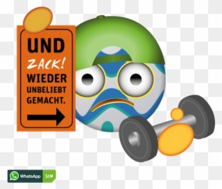 Grünes Emoticon Mit Hantel Und Baseball-kappe - Emoji Clipart