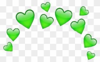 #heart #green #greenheart #freetoedit - Blue Heart Emoji Crown Clipart