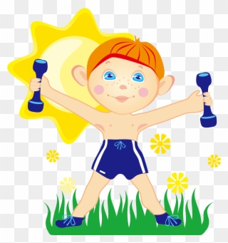 Dumbbells Clipart Kids Fitness - Гантели Дети - Png Download