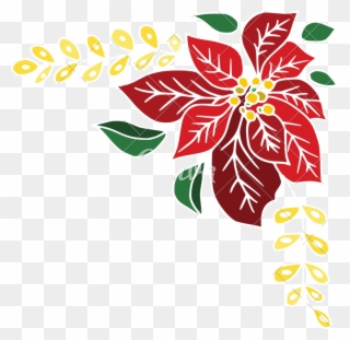 Christmas Poinsettia Icon Art - Passion Flower Clipart