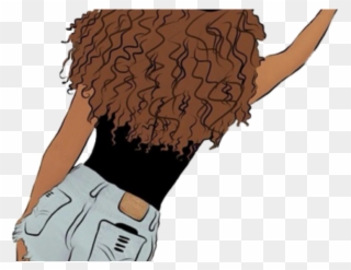 Selfie Clipart Picsart Png - Curly Hair Girl Cartoon Transparent Png