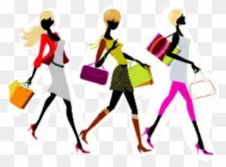 #women #lady #shopping #fashion #friends - Fashion Parade Clip Art - Png Download