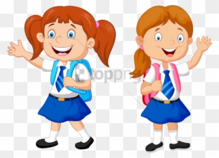 Free Png Download School Kids Clip Art Png Png Images - Girls In School Clipart Transparent Png