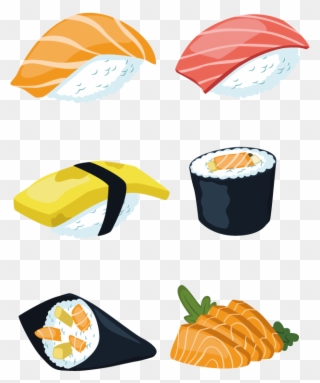 Sushi Japanese Cuisine Sashimi Salmon - 卡通 壽司 Clipart