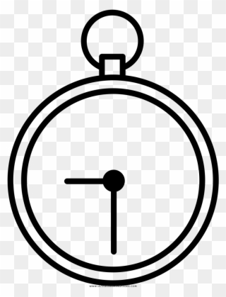Stopwatch Coloring Page - Pocket Watch Coloring Sheet Clipart