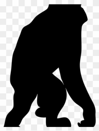 Gorilla Clipart Vertebrate Animal - Orangutan Silhouette - Png Download