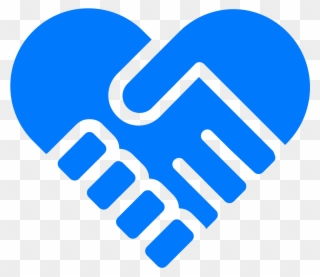 Heart Icons Handshake - Handshake Heart White Png Clipart