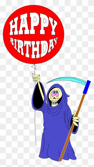 Grim Reaper Birthday Balloons - Grim Reaper Cartoon Birthday Clipart